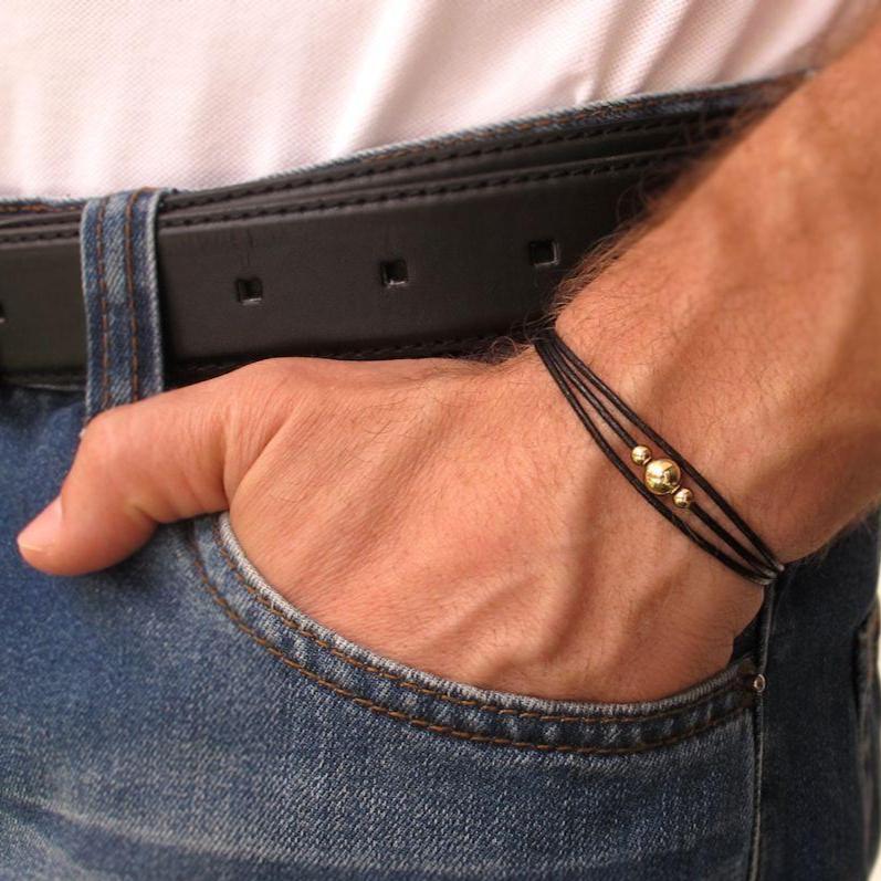 Cord bracelet with beads