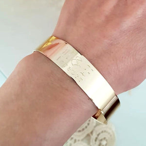 Engraved Gold Cuff Bracelet