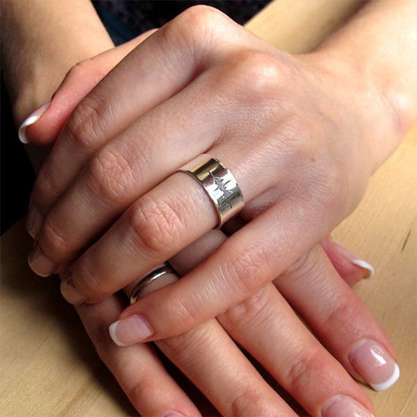 Your Actual Finger Print Rings, His and Her Rings, Handmade Wedding Ba –  jringstudio