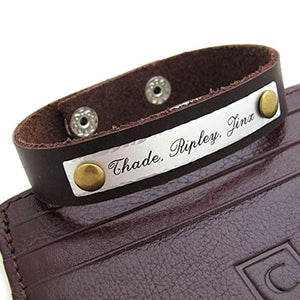 Engraved Leather Bracelet for Men - Husband Gift 