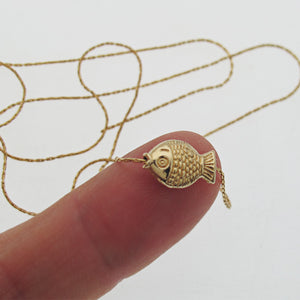 Goldfish Choker Good Luck Necklace - Fish pendant necklace
