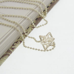 Sterling Silver 3d Star of David Pendant Necklace