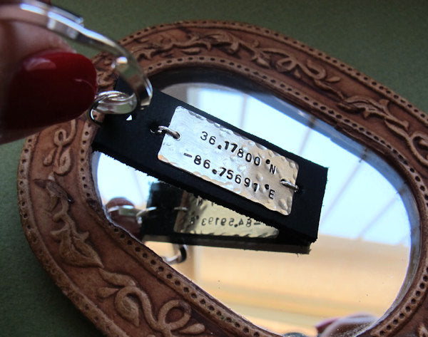 Custom engraved leather keychain