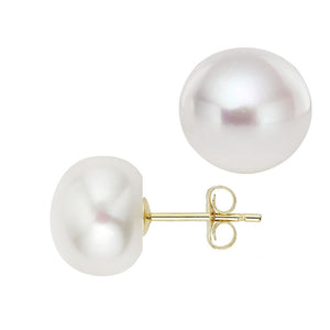 Dark Pearl Stud Earrings - Peacock Pearl Button Stud Earrings