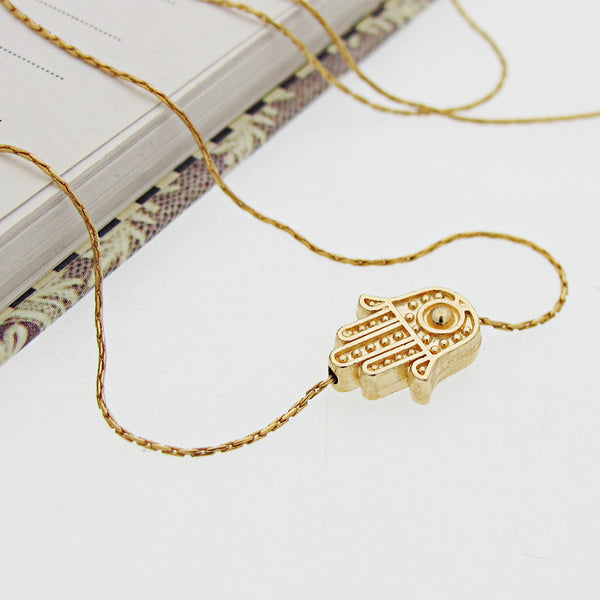 Hamsa Choker Necklace - Fatima hand necklace gold