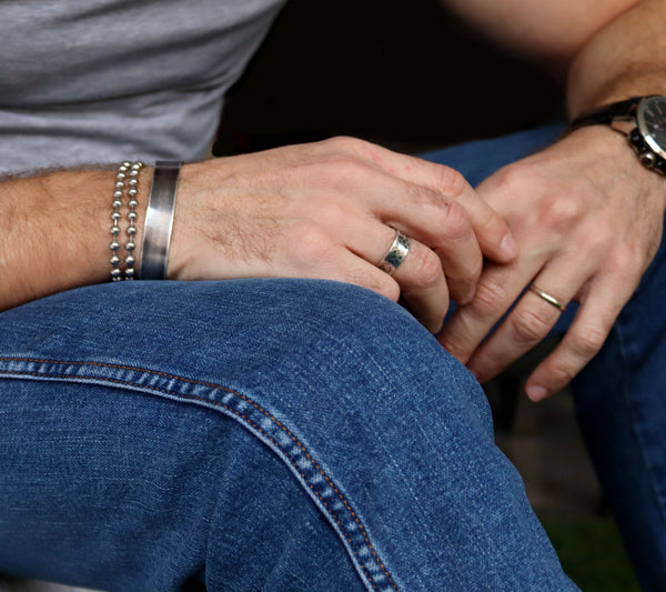 rustic cuff bracelet for men - secret message engraved cuff