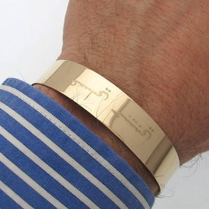 Wide gold bracelet