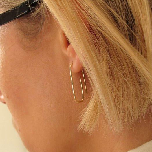 Gold Paper Clip Earrings