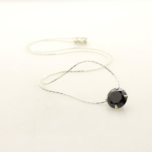 Black Cubic Zirconia Charm Necklace