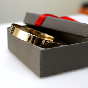 Gold Cuff Bracelet with Secret Message