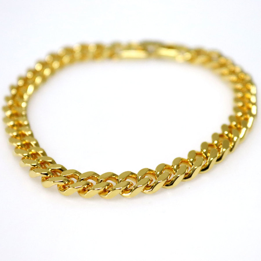 Gold Curb-Link Bracelet for Men