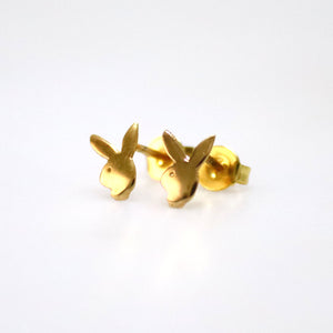 Gold Rabbit Stud Earrings