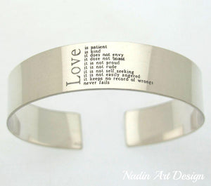Text engraved wide cuff for men - Love Mens Bracelet - Boyfriend Gift - Husband Gift Idea