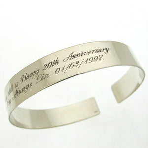 Custom Engraved Sterling Silver Bracelet - anniversary gift