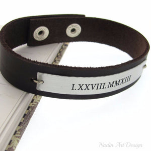 Roman Numeral Bracelet - anniversary Gift for Him