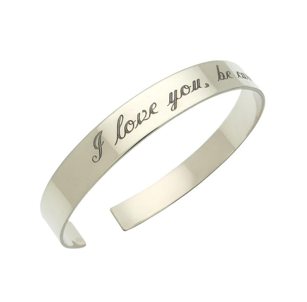Engraved silver cuff