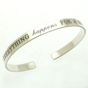 Name bracelet for women - skinny silver cuff bracelet