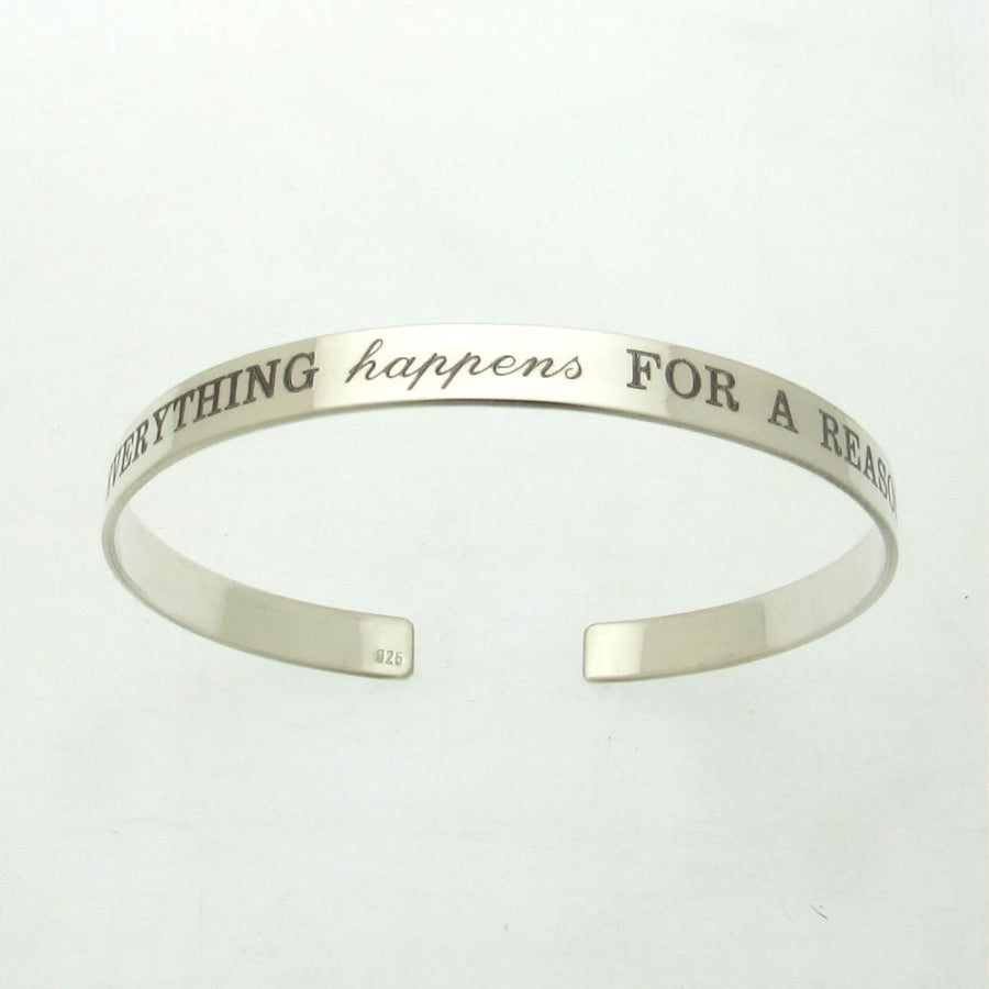 Name bracelet for women - skinny silver cuff bracelet