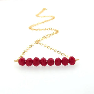 Cherry Jade Gold Necklace