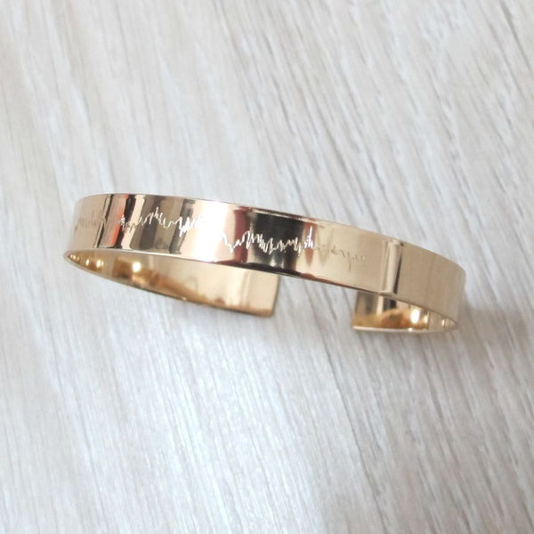 Gold Custom Sound Wave Bracelet