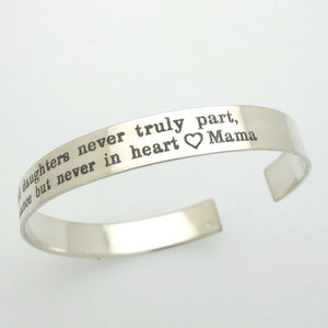 personalized silver cuff bracelet for daughter