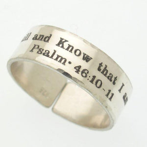 Psalm Ring - Custom silver ring - Personalized Jewish Ring