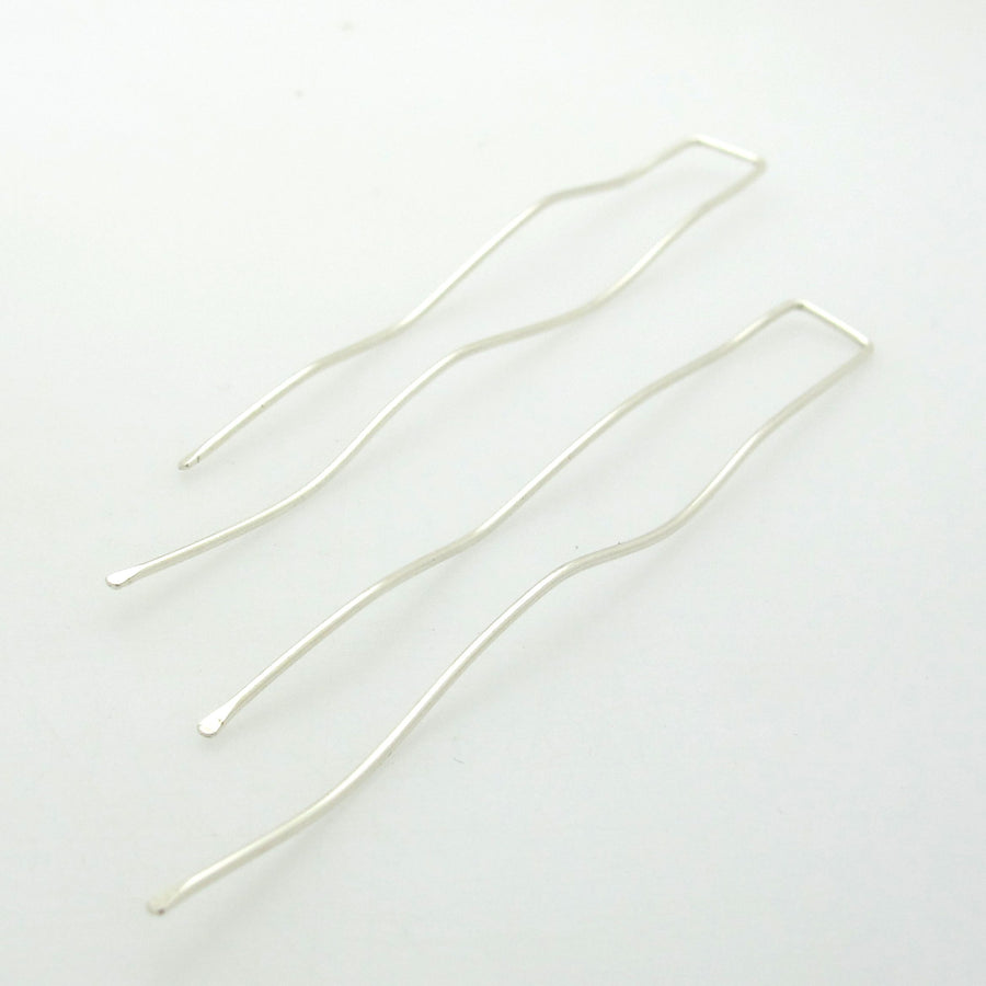 Long silver earrings