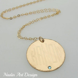 Monogram Initials Necklace - Gold Filled Jewelry 