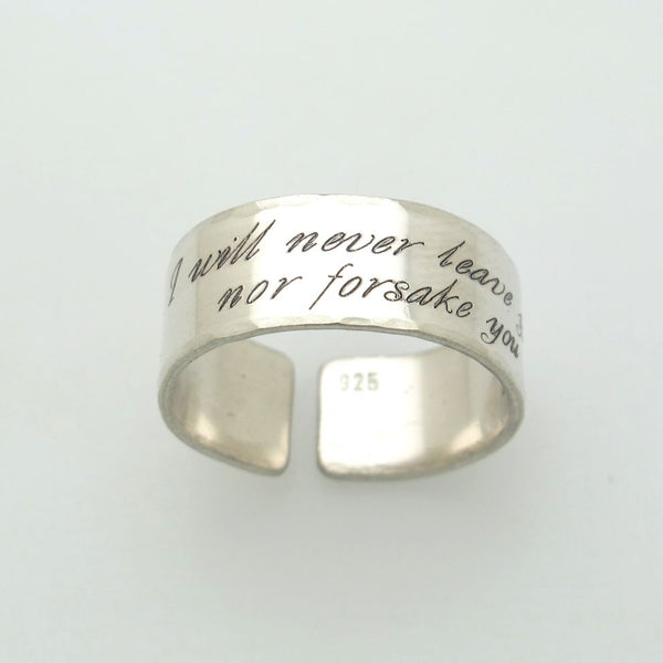 Personalized Thumb Ring in Sterling Silver