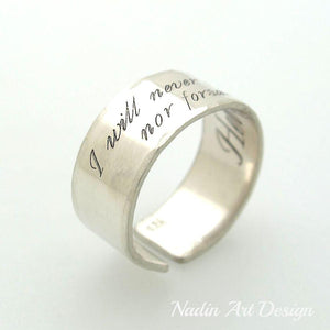 Custom text ring - Personalized Sterling Silver Ring