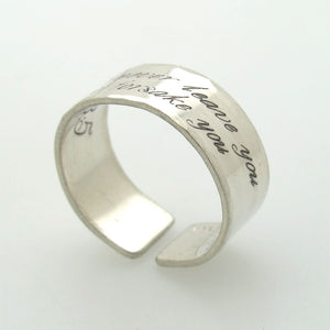 Custom text ring - Personalized Sterling Silver Ring