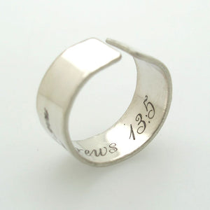 Personalized Thumb Ring in Sterling Silver