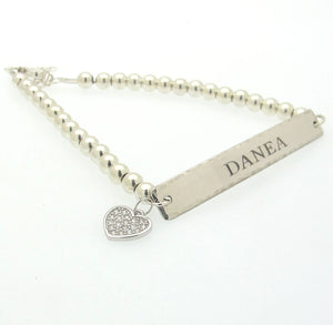 Personalized Heart Charm Bracelet for Mom