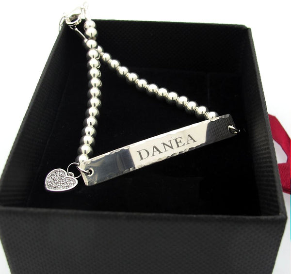 Personalized Heart Charm Bracelet from  Mom