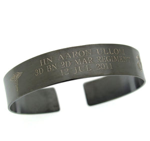 Personalized Military Bracelet - US Army gifts - Custom Durable Wide Cuff 1/2 inch, Military Army Memorial Bracelet