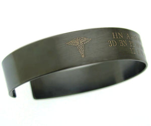 Personalized Military Bracelet - US Army gifts - Custom Durable Wide Cuff 1/2 inch, Military Army Memorial Bracelet
