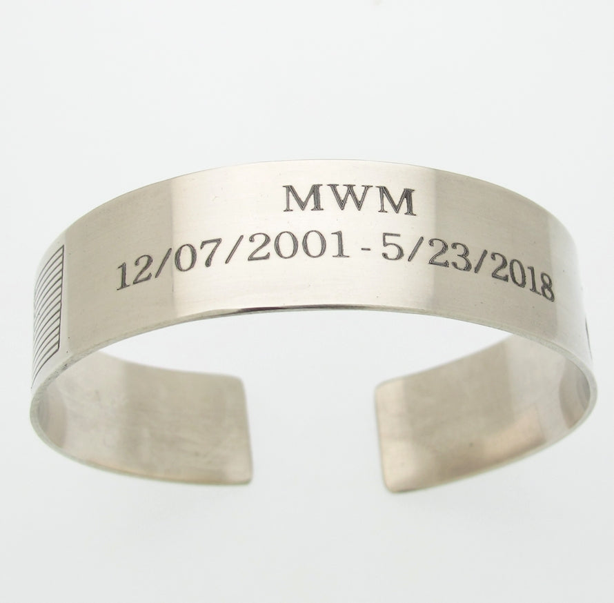 Officer silver cuff with us flag