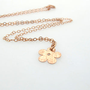 Gold Flower Charm Necklace