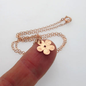 Gold Flower Charm Necklace