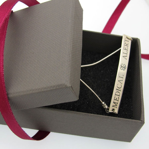 medical alert silver bracelet