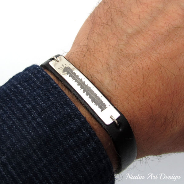 EKG engraved bracelet 