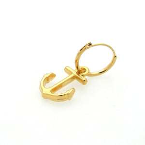 gold anchor earring for men - Gold Filled Mens Earrings