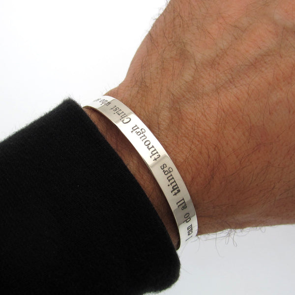 Personalized bracelet for Hubby Sterling silver 925