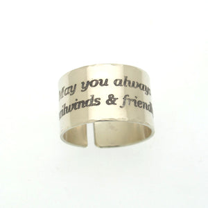 Engraved Sterling Silver Ring For men