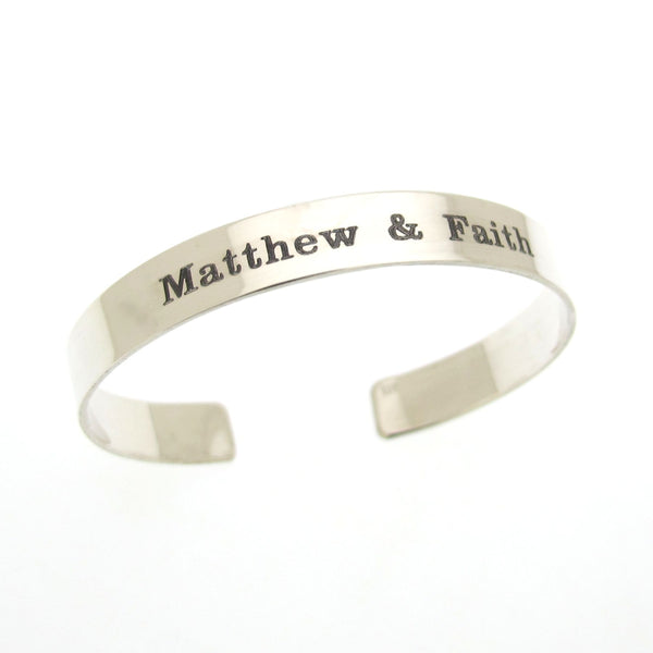 Birthday Gift for Dad - Engraved cuff Bracelet Sterling silver 925