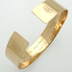 Engraved Gold Cuff Bracelet