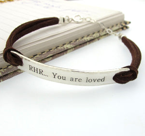 Personalized Leather Bracelet, Boyfriend Gift