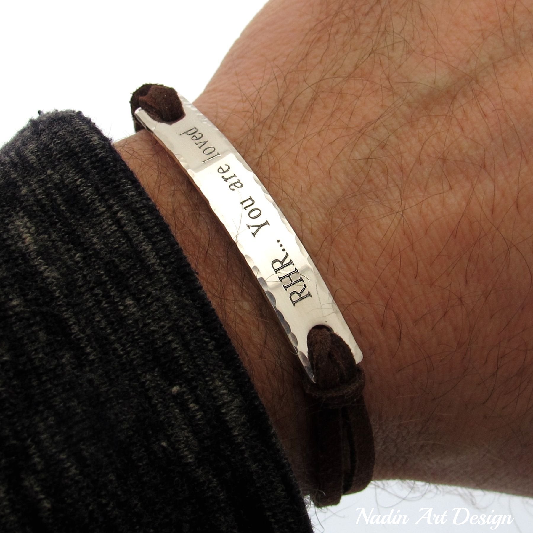  Personalized Leather Bracelet for Men, Mens Jewelry