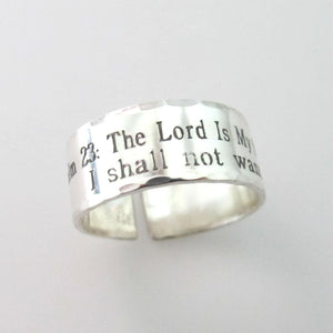 Psalm 23 Silver Ring