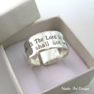 silver psalm ring